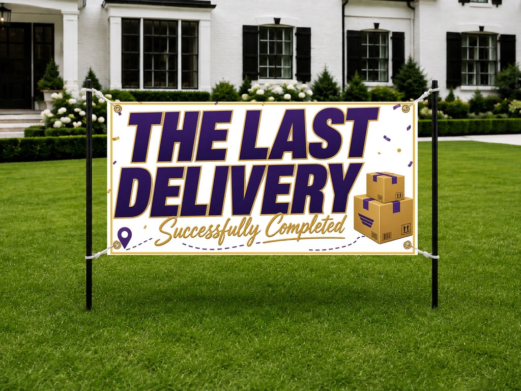 Retirement Party Banner, Last Delivery Sign, Delivery Driver Backdrop