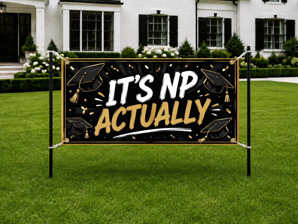 Nurse Practitioner Graduation Banner NP Party Backdrop, Graduation Decor
