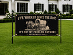Funny Retirement Banner, Western Wagon Sign, 2026 Office Backdrop
