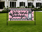 Sixth Birthday Banner, Six And Savage Party Sign, Raccoon Backdrop