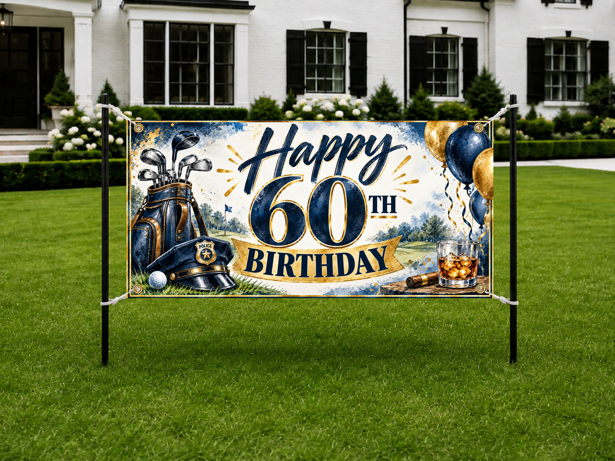 Golf 60th Birthday Banner
