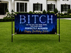 Funny Birthday Banner, Stars Aligned Party Sign, Photo Backdrop