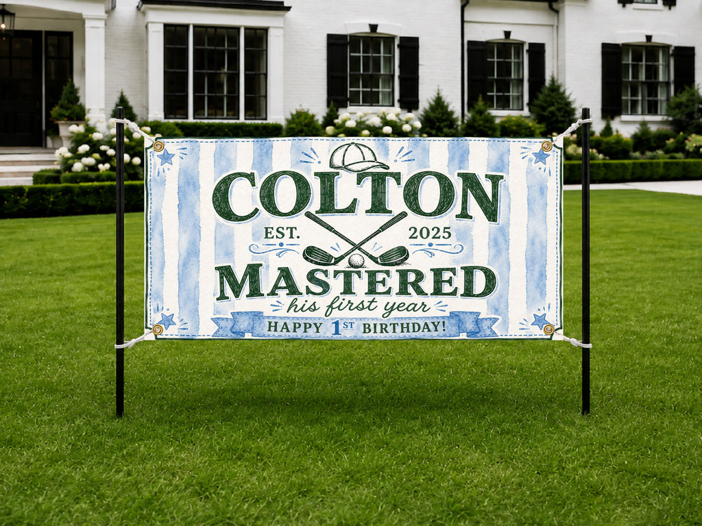 Golf 1st Birthday Banner