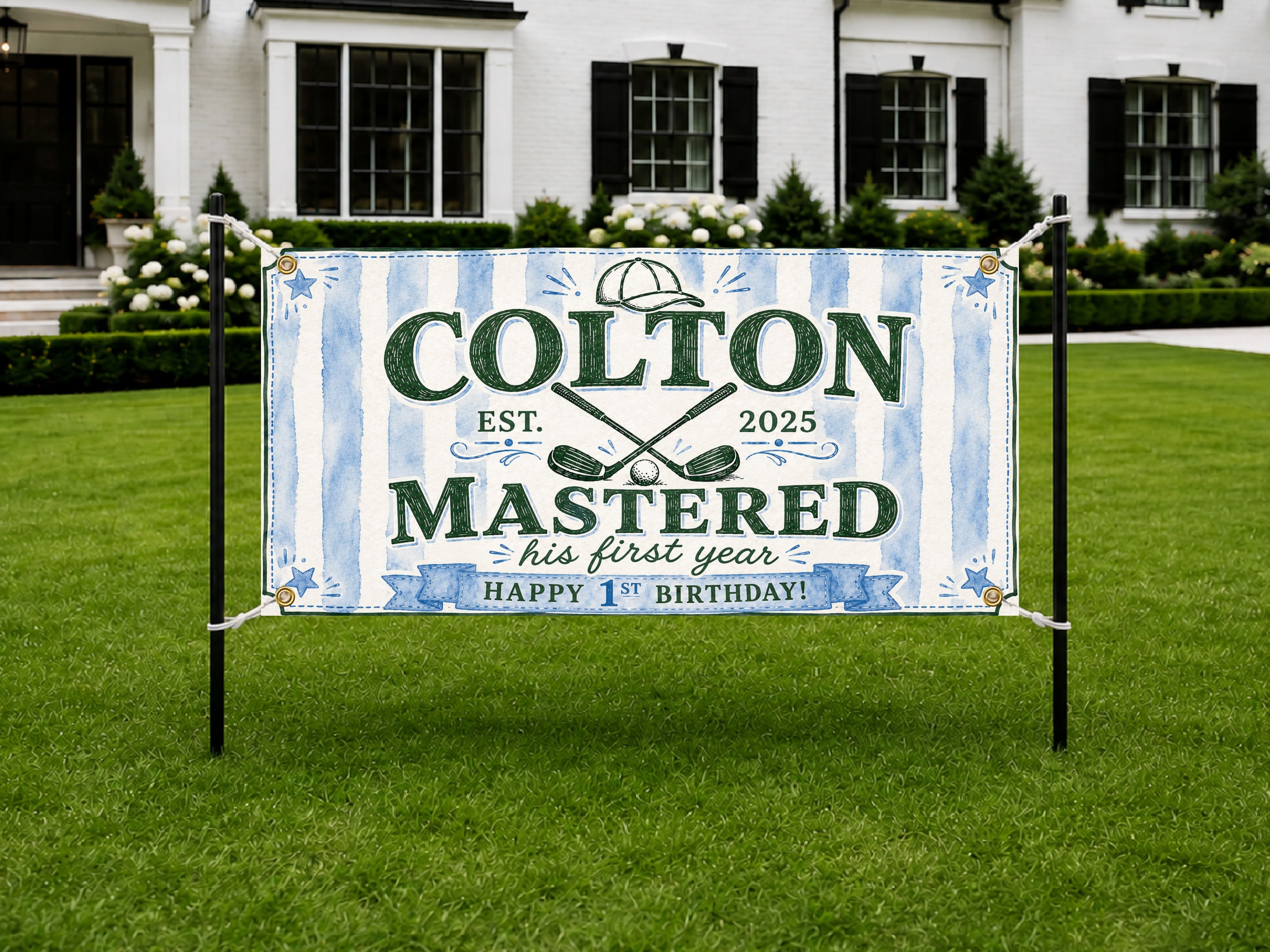 Golf 1st Birthday Banner