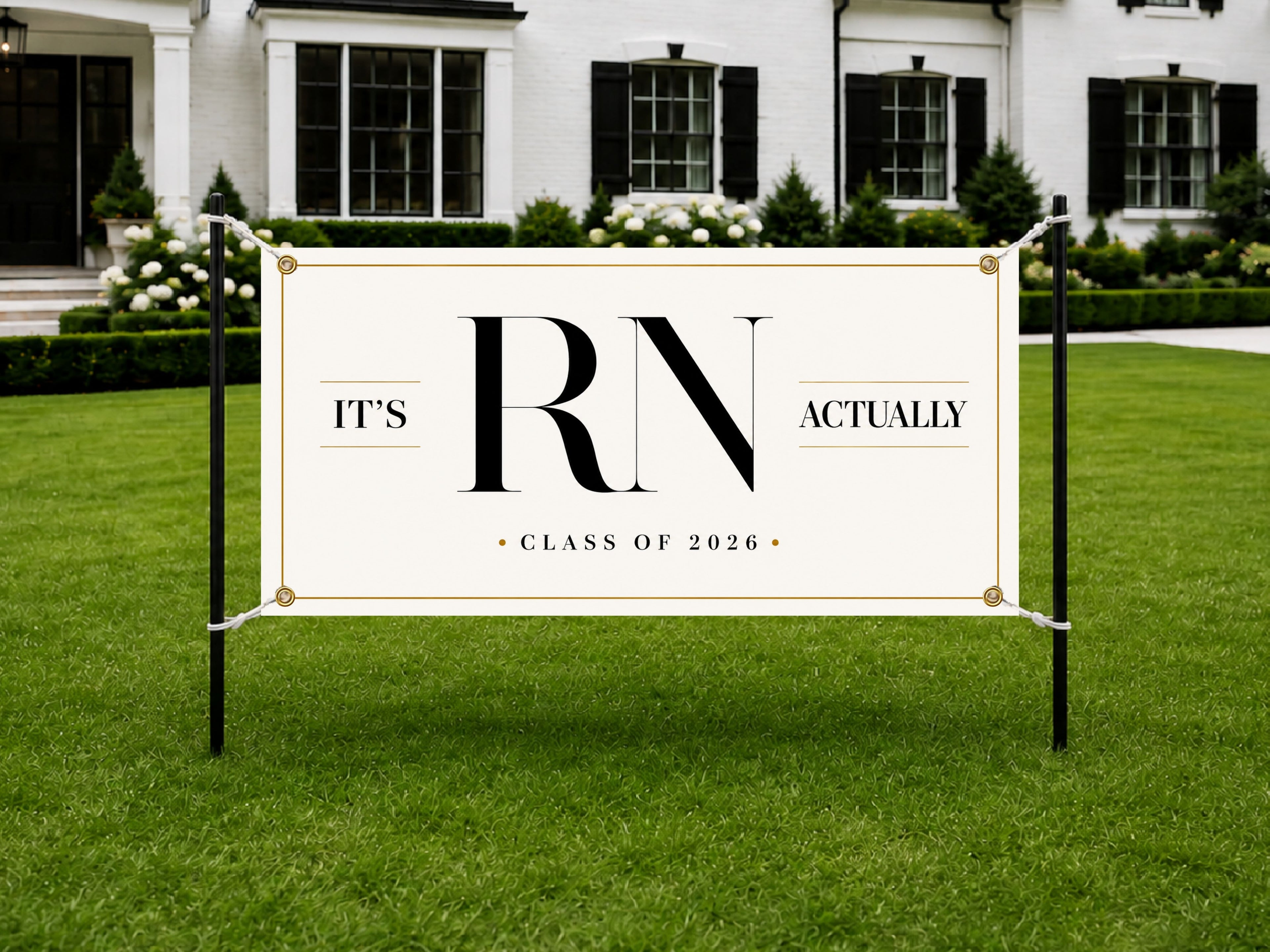 RN Graduation Banner, Nurse Grad Party Sign, Minimalist Nursing Backdrop