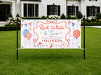 2nd Birthday Banner, Red White and Two Party Backdrop, July 4 Sign