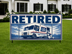 Funny Retirement Banner, Retired Party Sign, Personalized Retirement Decor