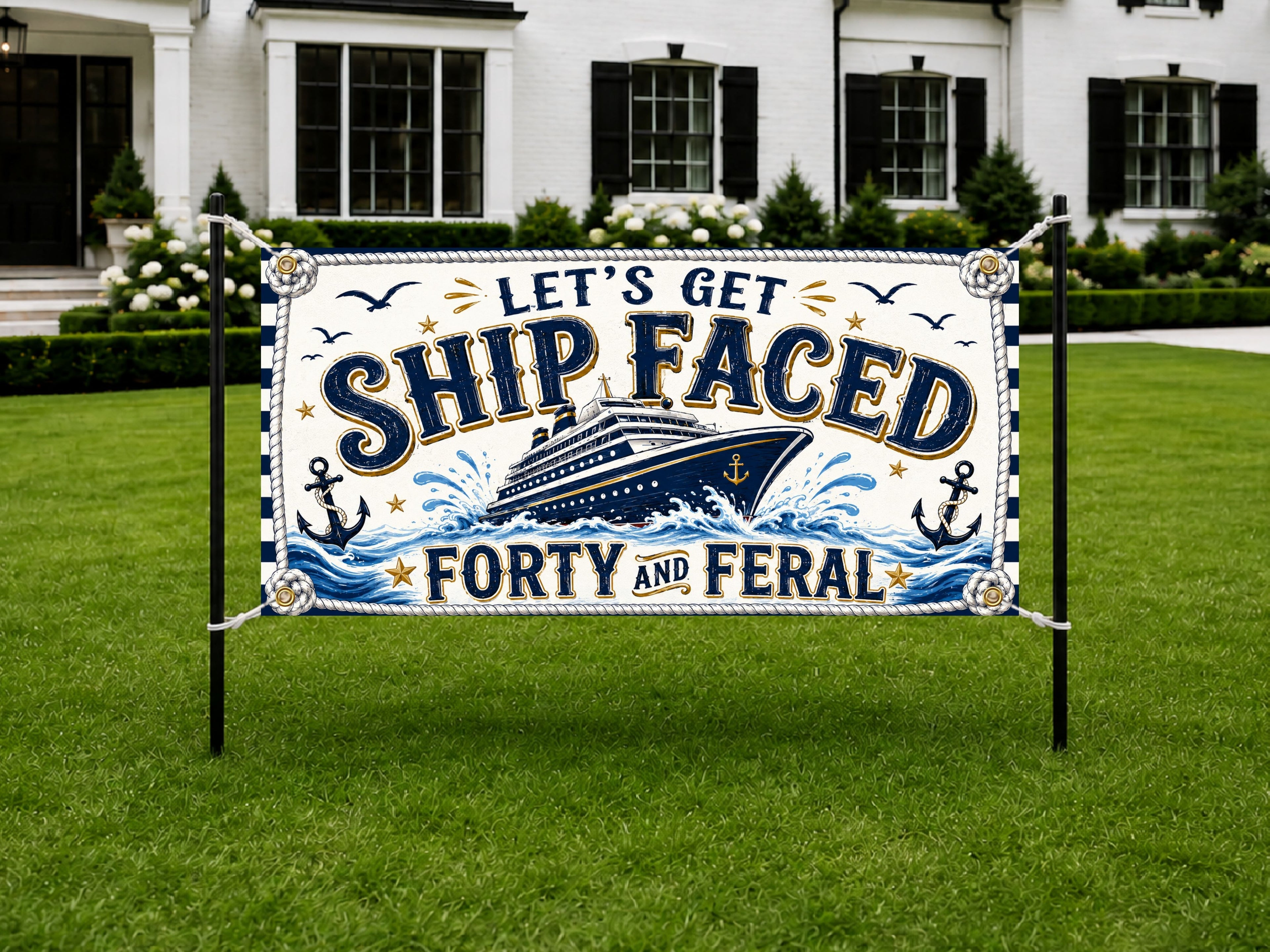 Cruise 40th Birthday Banner