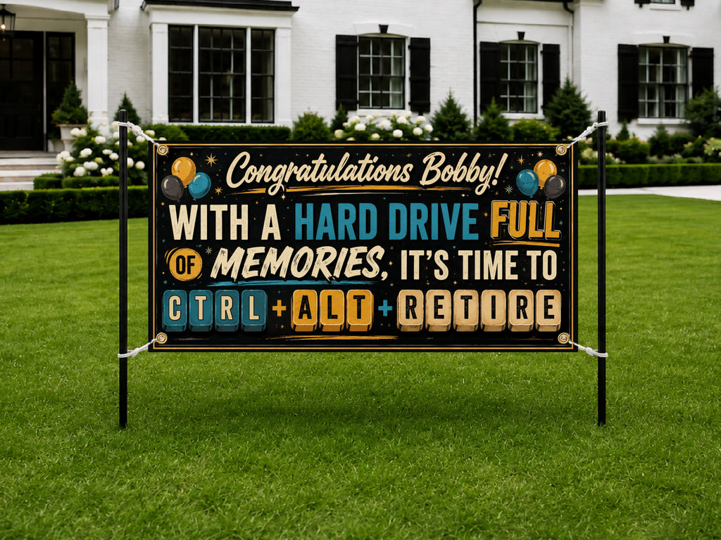 IT Retirement Banner, Computer Tech Farewell Sign, Office Party Decor