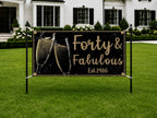 Forty & Fabulous Birthday Banner | Personalized 40th Birthday Decoration