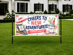 Funny Women's Retirement Banner | Cheers to New Adventures Coastal Champagne