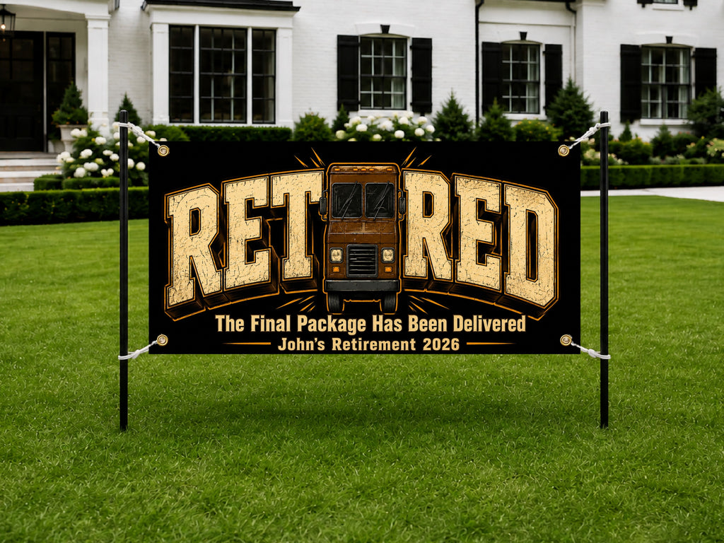 Delivery Driver Retirement Banner, Final Package Sign, Farewell Backdrop