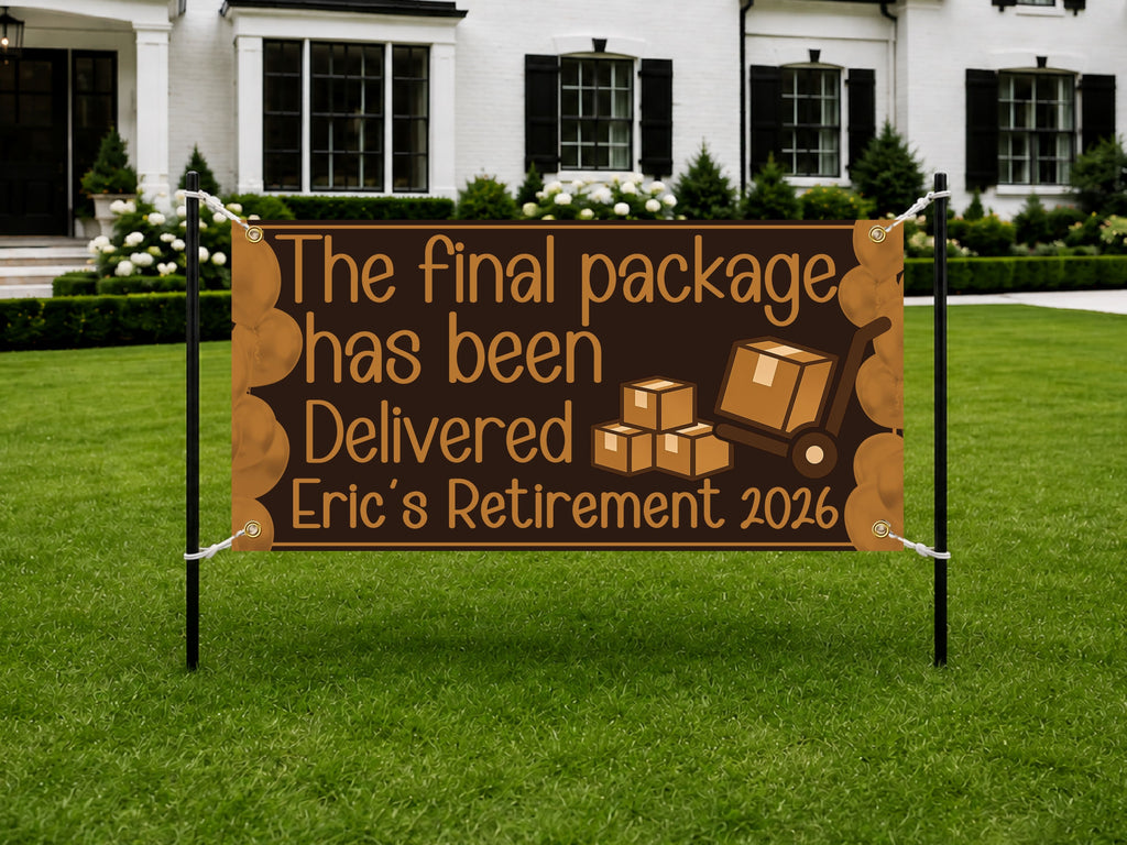 Funny Retirement Banner, Personalized Retirement Party Sign, Delivery Driver