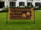 Funny Retirement Banner, Personalized Retirement Party Sign, Delivery Driver