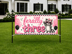 Funny 3rd Birthday Banner, Ferally Three Party Sign, Girls Photo Backdrop