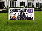 Funny 40th Birthday Banner, Skeleton Party Backdrop, Gothic Birthday Decor
