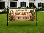 First Rodeo Birthday Banner,  1st Birthday Western Cowboy Theme Party Decor