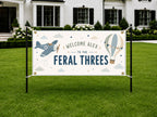 3rd Birthday Airplane Banner, Three Year Old Aviation Birthday Sign for Little Pilot