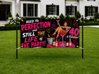 40th Birthday Banner, Aged to Perfection Sign, Wine Party Backdrop