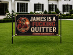 Funny Retirement Banner | Proud Quitter Cheers to Retirement Party Vintage Decor