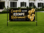 Funny Retirement Banner, Congrats on Your Escape Retirement Sign, Coworker Farewell