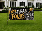 Feral Fours Birthday Banner, 4th Birthday Party Decor,  Funny Raccoon Birthday Sign