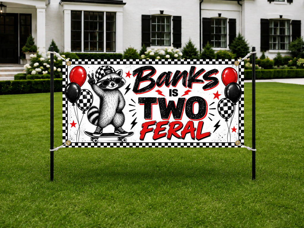 Skateboard 2nd Birthday Banner