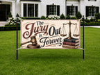 Lawyer Retirement Banner, Jury Is Out Sign, Office Farewell Backdrop