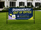 Funny Retirement Banner, Out of Office Sign, Coworker Backdrop
