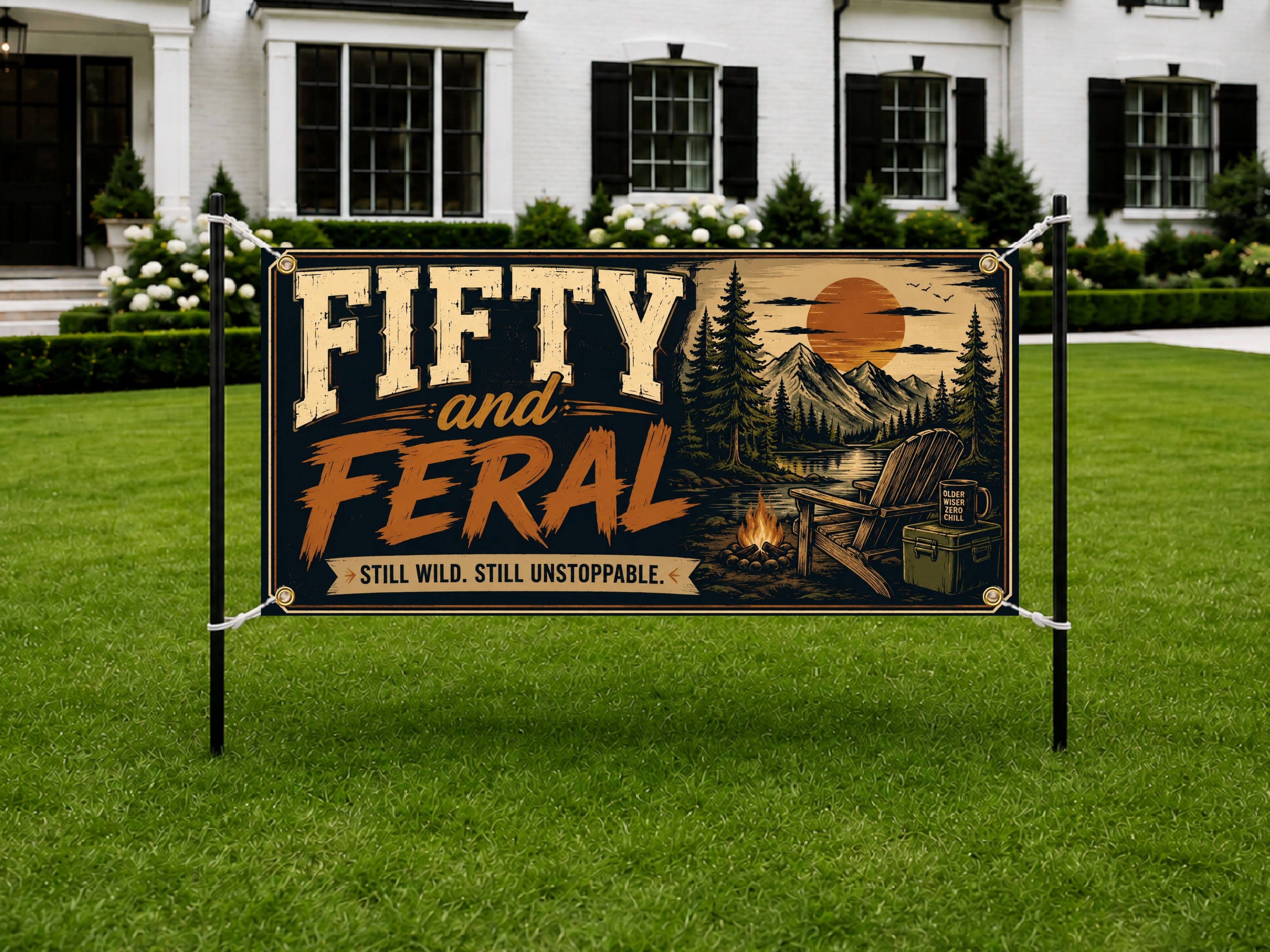 Outdoors 50th Birthday Banner
