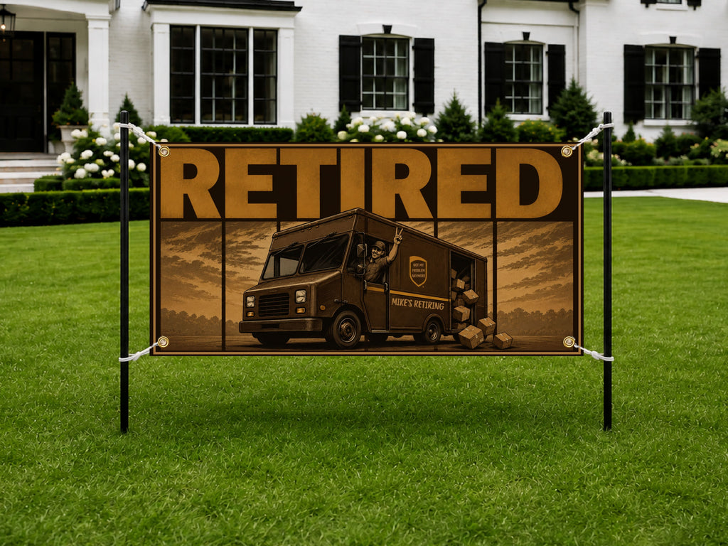 Delivery Driver Retirement Banner, Retirement Party Decoration for Warehouse Logistics
