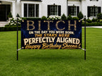 Funny Birthday Banner, Stars Aligned Party Sign, Photo Backdrop