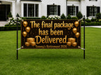Retirement Banner, Final Package Delivered Sign, Office Farewell Backdrop