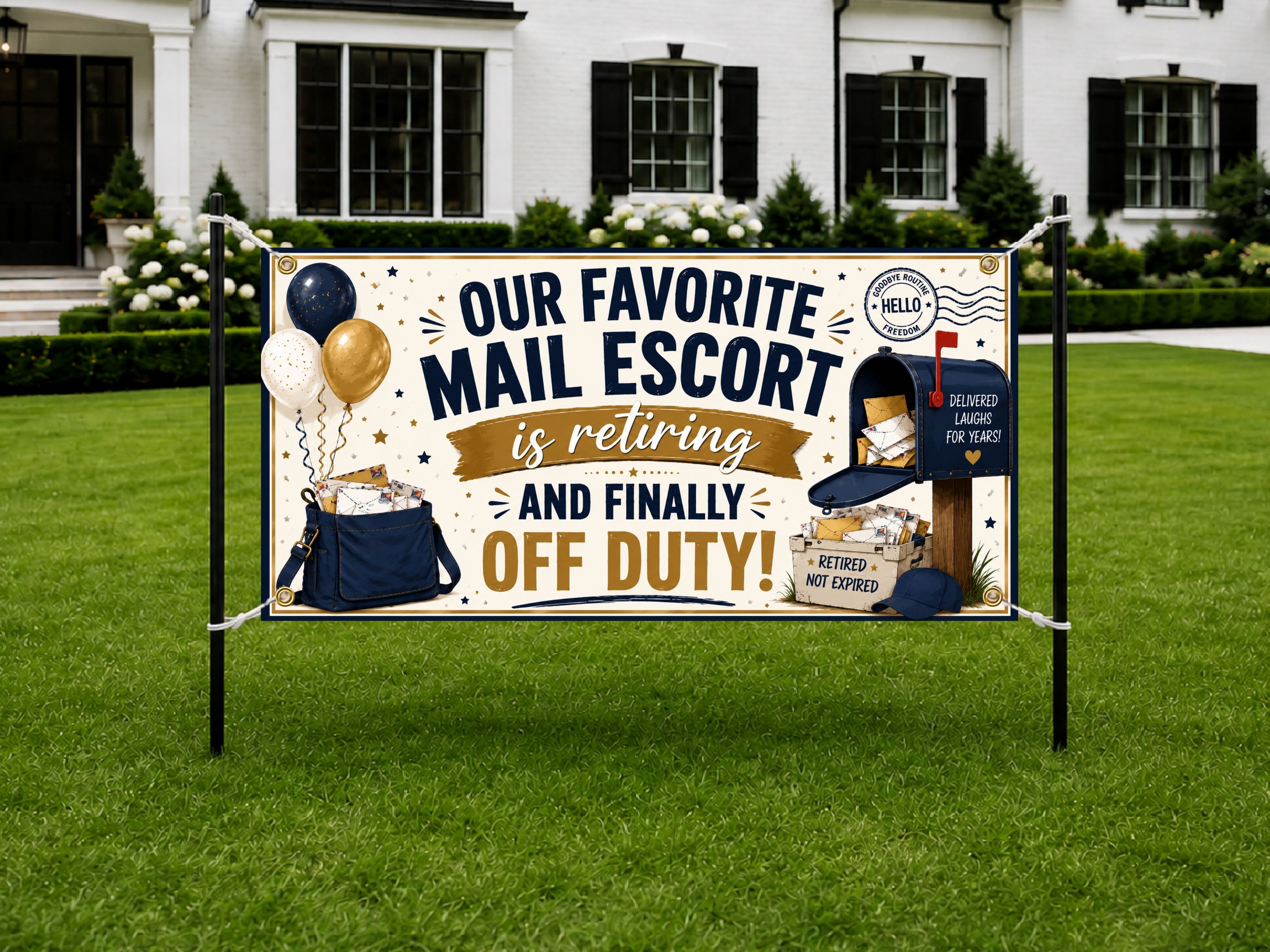 Mail Escort Retirement Banner, Postal Worker Party Backdrop, Custom Farewell Sign