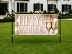 Fifty & Fabulous Birthday Banner | Elegant 50th Birthday Decoration