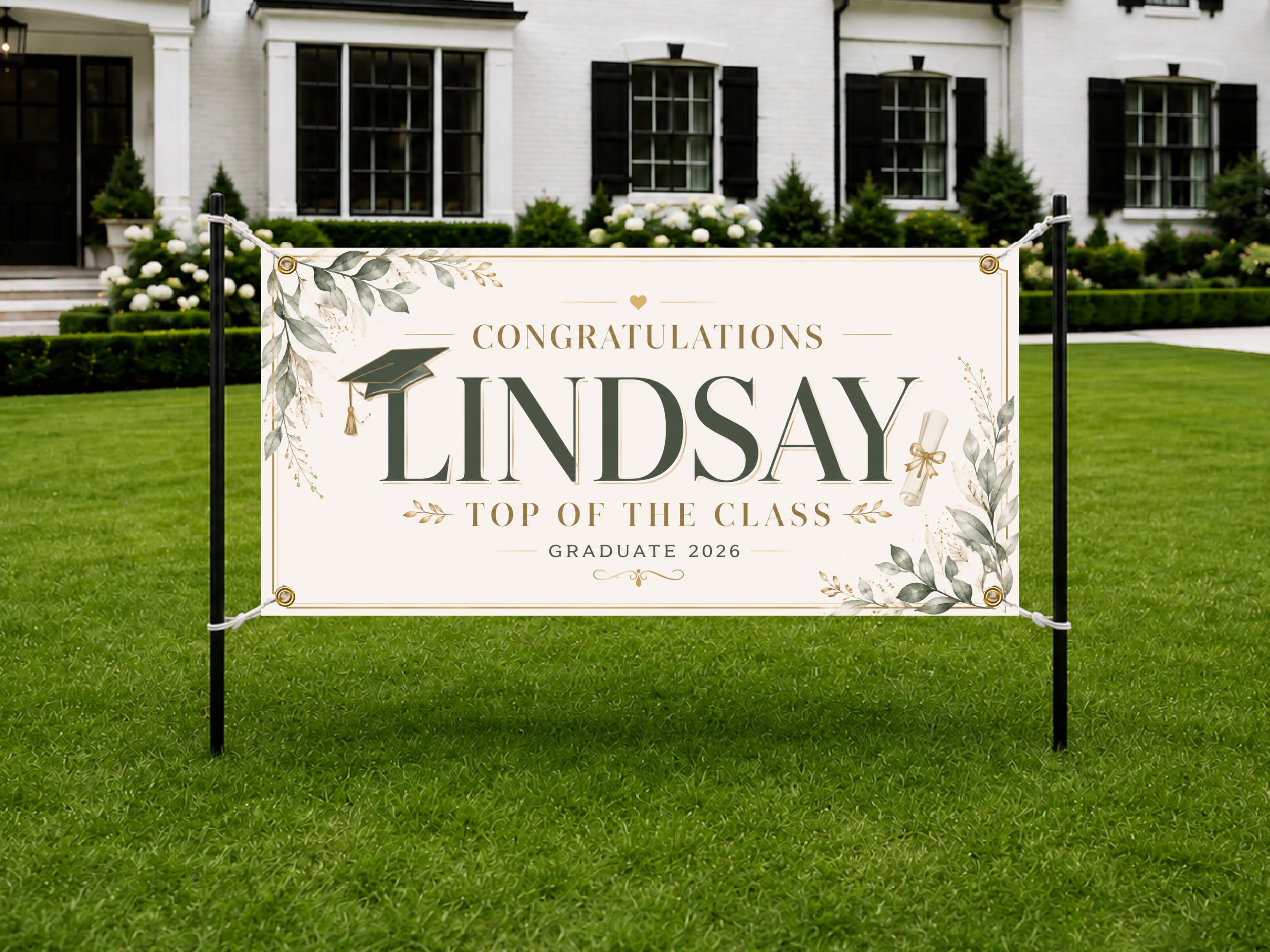 Graduation Banner, Personalized Grad Party Sign, Custom Names