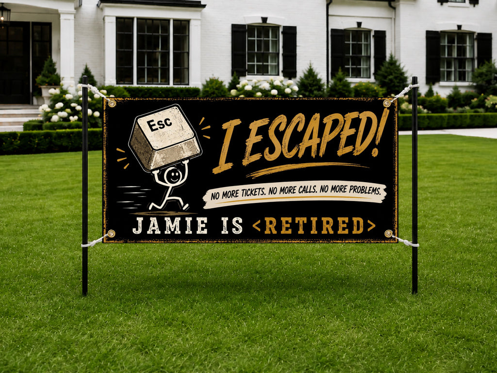 Retirement Party Banner, Funny Office Sign, Coworker Backdrop