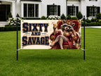 Funny 60th Birthday Banner, Sixty And Savage Sign, Queen Party Backdrop