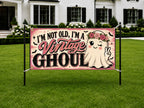 Funny Vintage Ghoul Birthday Banner, Halloween Party Backdrop, Custom Ghost Sign