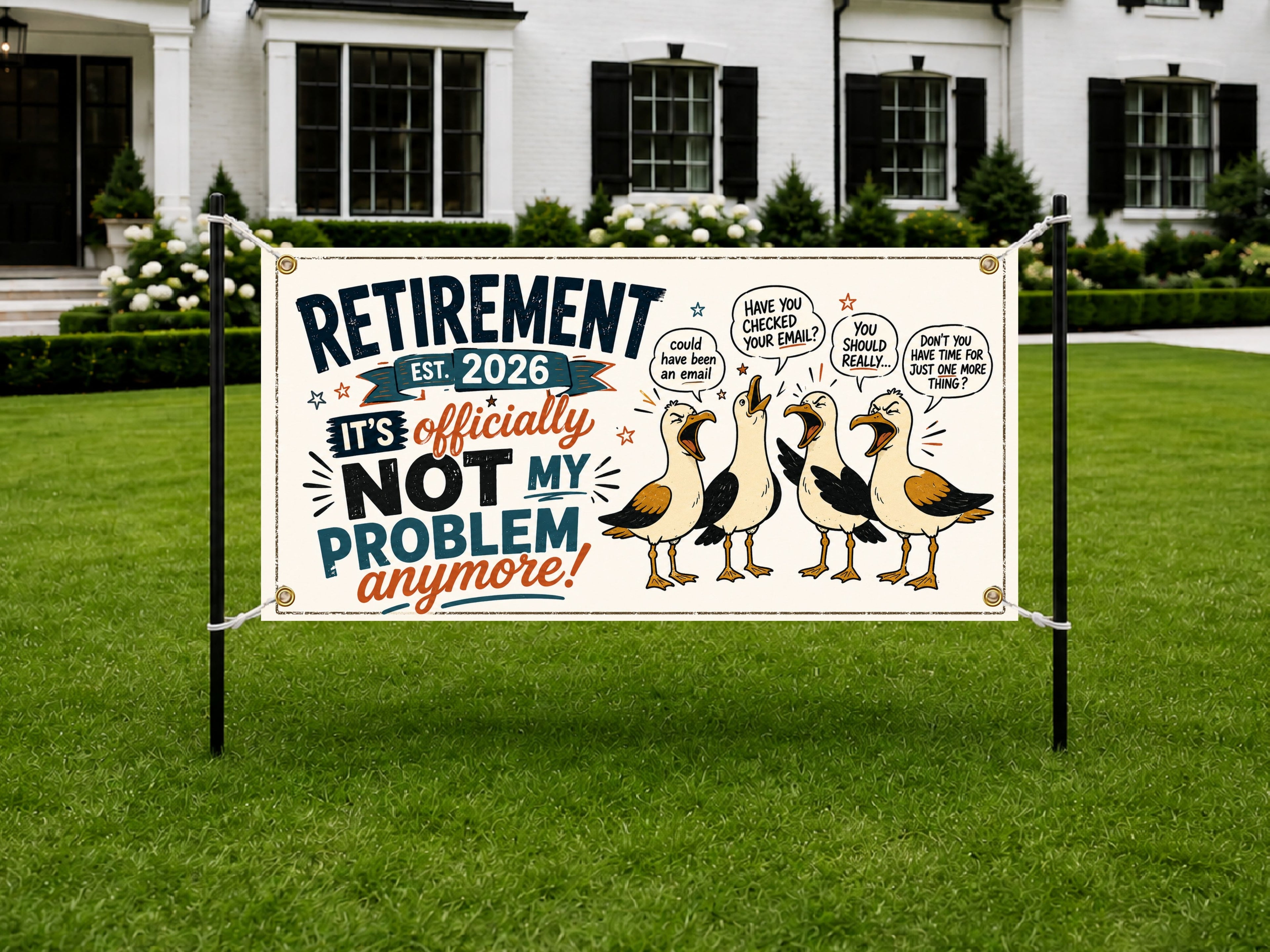 Funny Coworker Retirement Banner, Sarcastic Retirement Sign