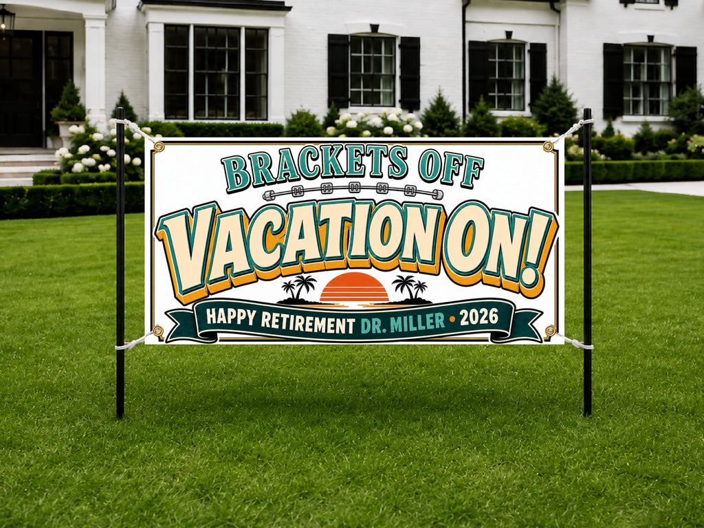 Tropical Dentist Retirement Banner