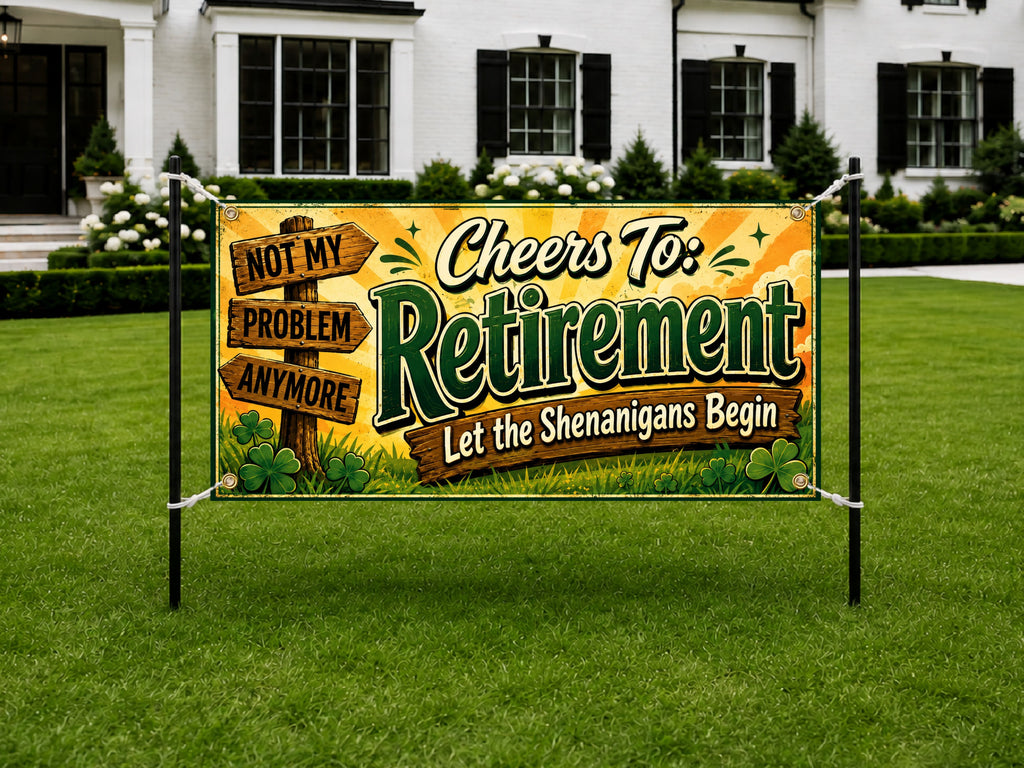Funny Retirement Banner, Coworker Party Sign, Office Farewell Backdrop