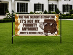 Funny Retirement Banner, Retirement Party Sign for a Delivery Driver