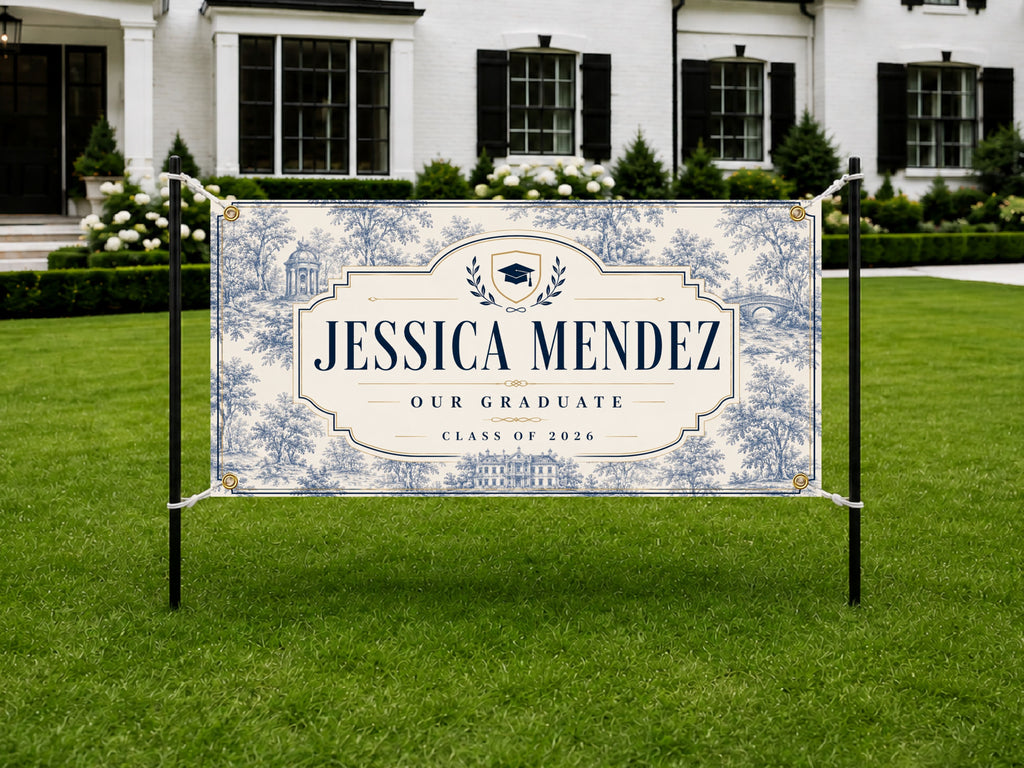 Graduation Banner, Personalized Grad Party Sign, Custom Name Backdrop
