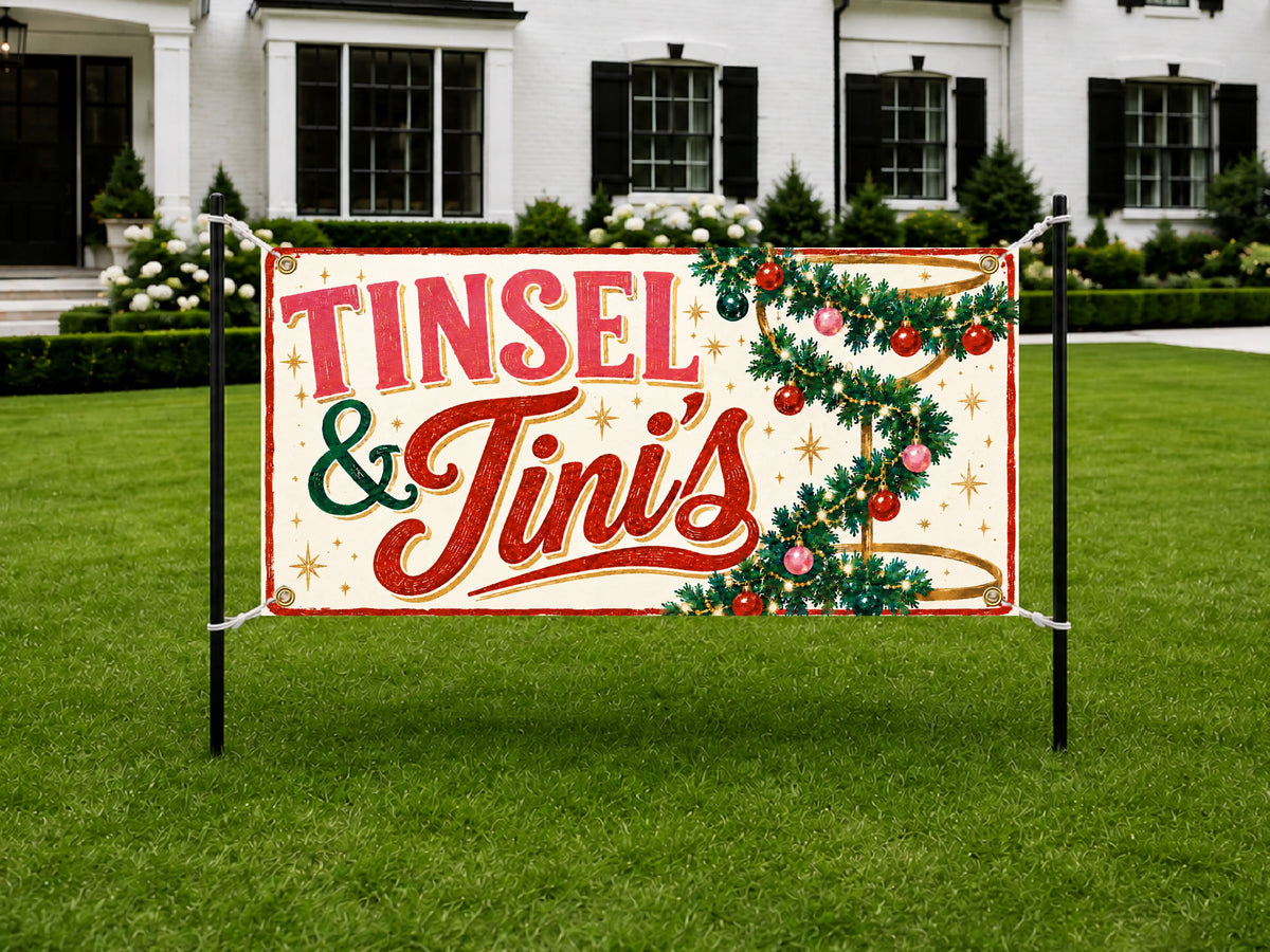 Tinsel Tinis Christmas Banner