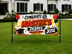 Masters Degree Banner, Personalized Graduation Sign, Custom Name Backdrop