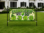 Funny 50th Birthday Banner, Shamrockin Into 50 Party Sign, Irish Photo Backdrop