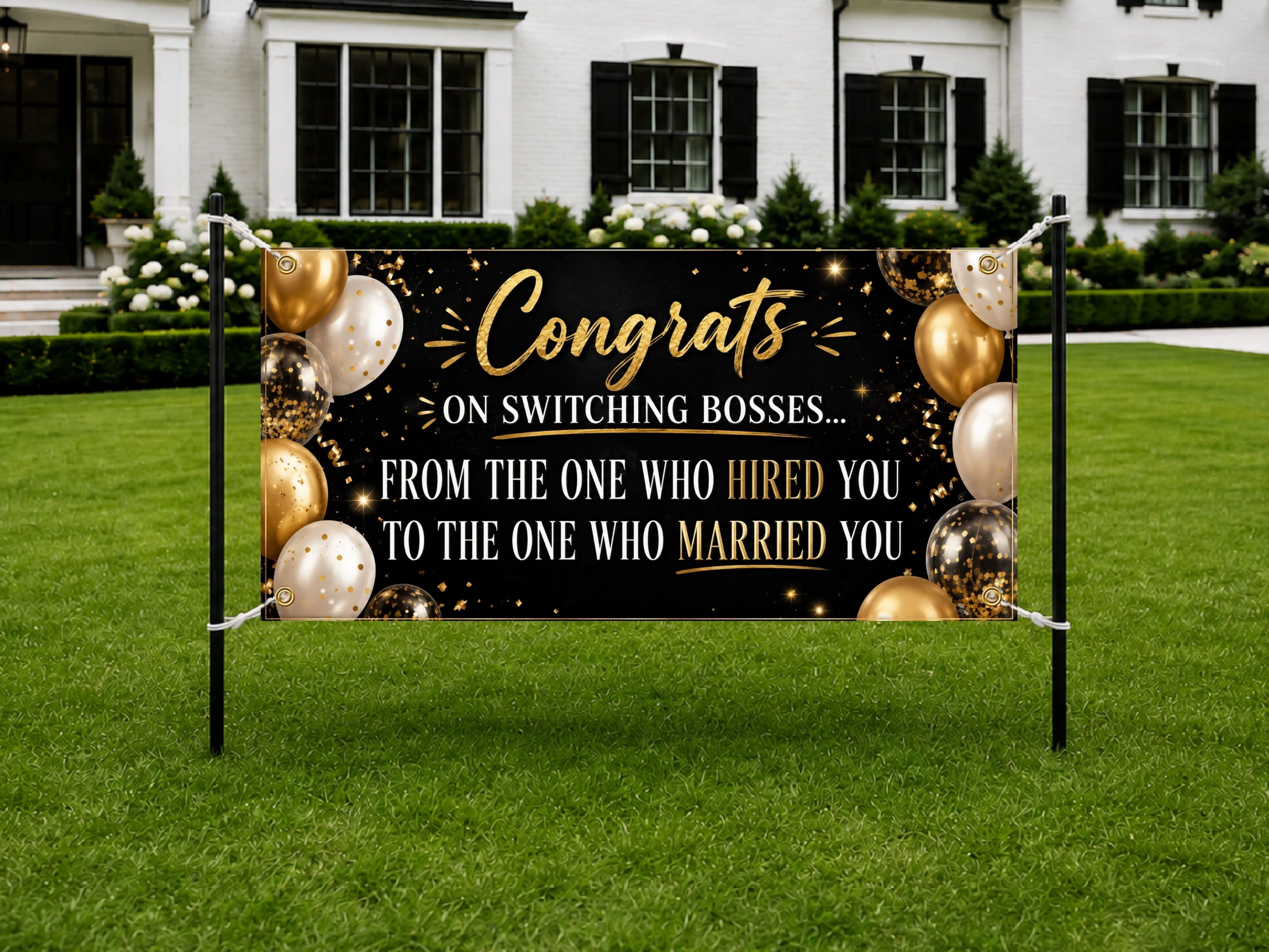 Funny Retirement Banner for Husband | Coworker Retirement Party Decor