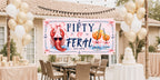 Fifty & Feral Coastal Crab and Martini 50th Birthday Banner