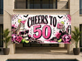50th Skeleton Birthday Banner